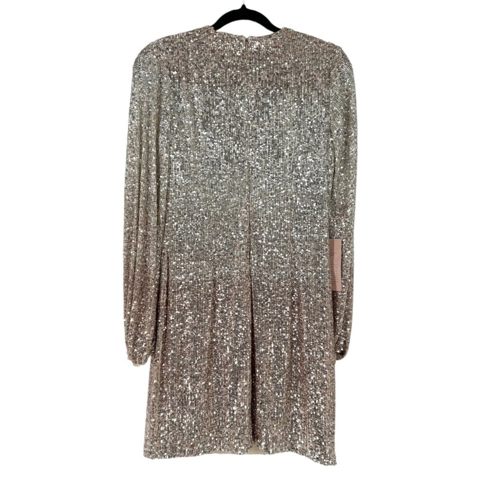 NWT BHLDN Anthropologie Carys Ombre Sequin Long Sleeve Mini Dress - Picture 4 of 12
